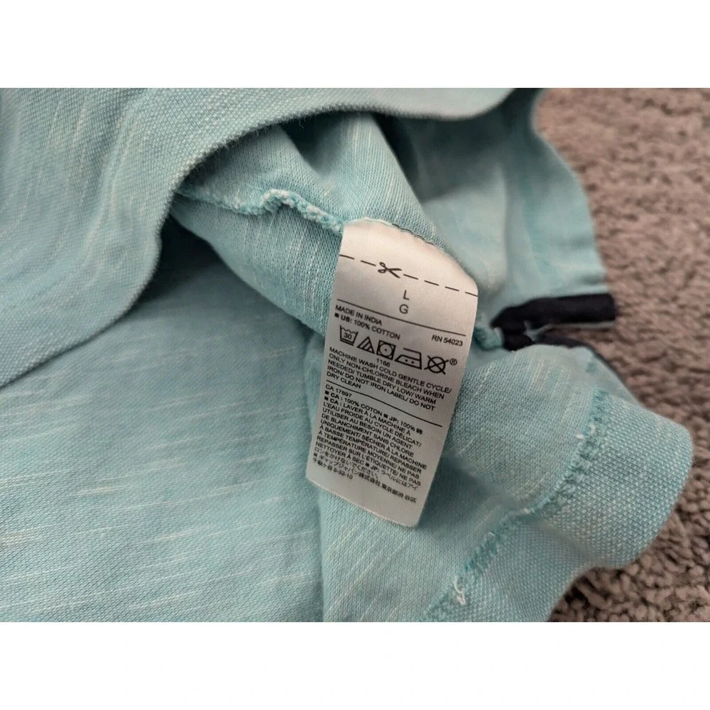 Banana Republic Polo‎ Shirt Mens Large Green Organic Cotton Pique Preppy